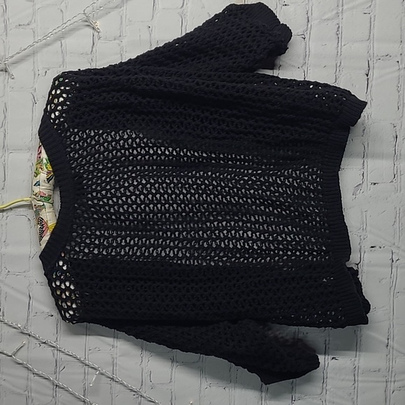 Y2K Torrid USA Made Black Chunky Loose Knit Quarter Sleeve Top Plus Size 1 - Picture 7 of 11